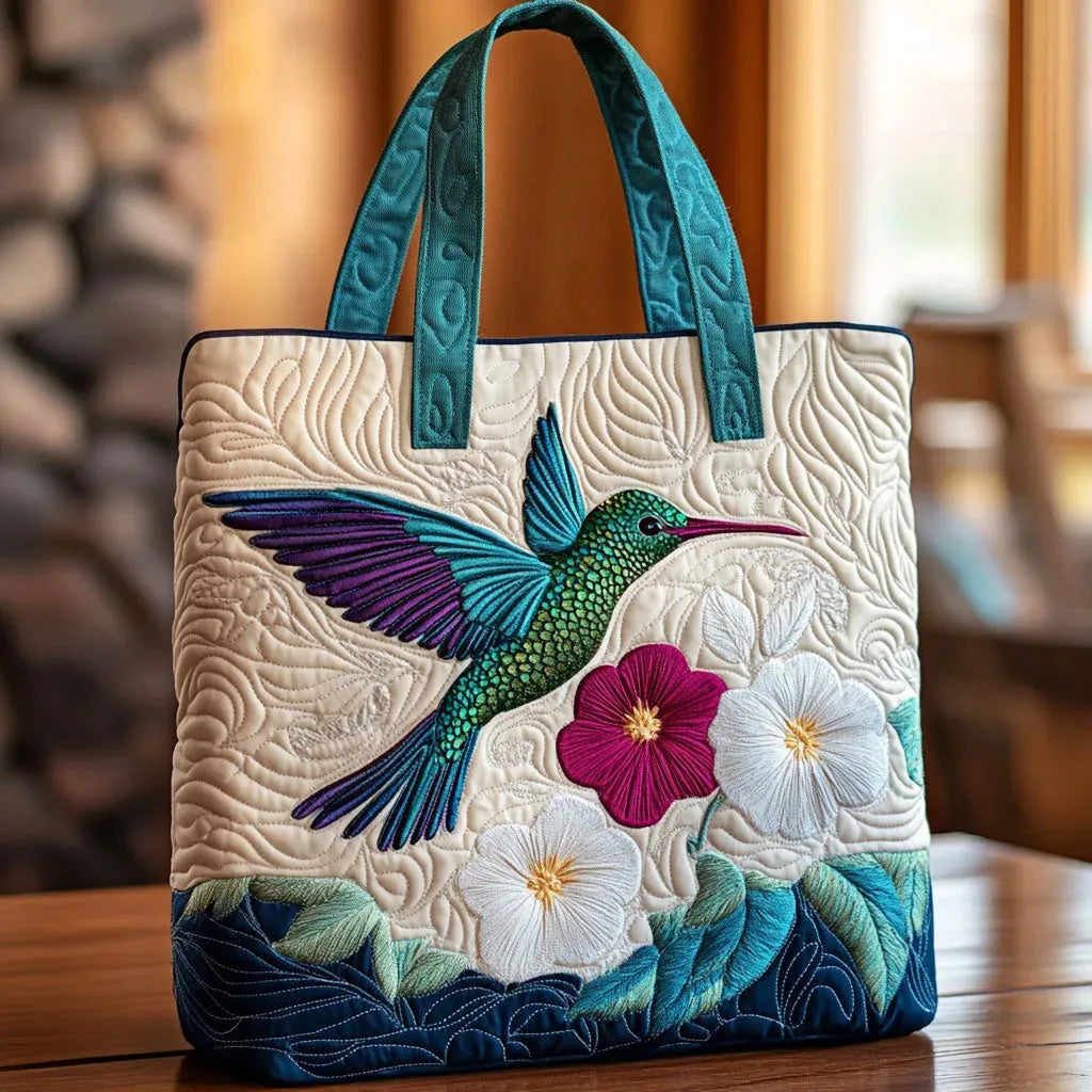 Bolsa Tote Acolchada con Flores